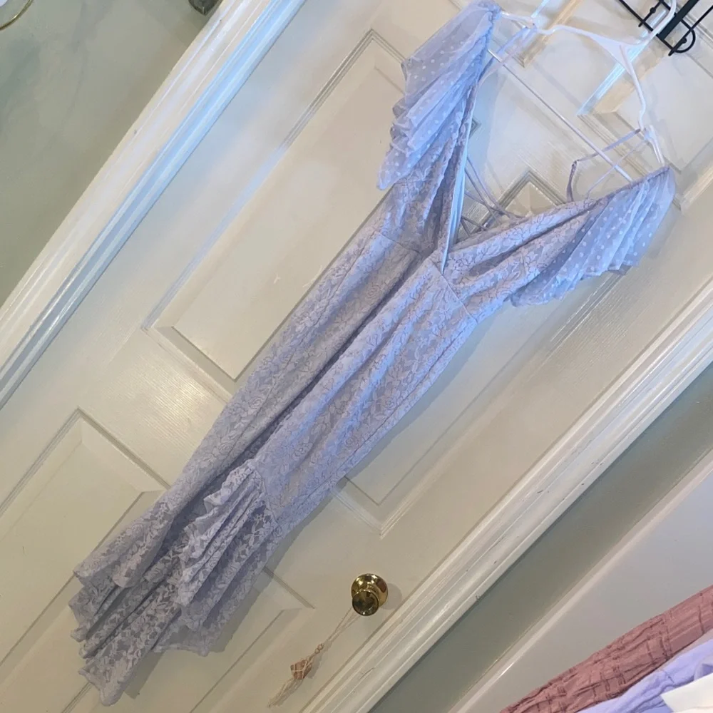 Angel Biba Mermaid Goddess Angel Like Light Baby Blue Lace Dress NWTs - Picture 3 of 16
